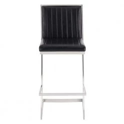 Marc 43 in. Vintage Black Stainless Steel Bar Stool with Faux Leather Seat by Armen Living -Armen Living Online Shop brushed stainless steel finishing armen living bar stools lcmrbabsvb30 c3 1000