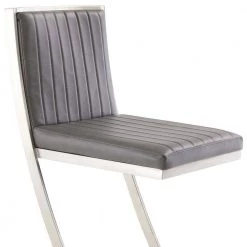 Marc 39 in. Vintage Black Stainless Steel Bar Stool with Faux Leather Seat by Armen Living -Armen Living Online Shop brushed stainless steel finishing armen living bar stools lcmrbabsvg30 44 1000