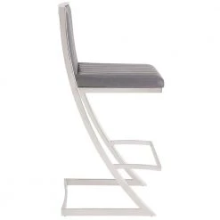 Marc 39 in. Vintage Black Stainless Steel Bar Stool with Faux Leather Seat by Armen Living -Armen Living Online Shop brushed stainless steel finishing armen living bar stools lcmrbabsvg30 4f 1000