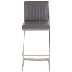 Marc 39 in. Vintage Black Stainless Steel Bar Stool with Faux Leather Seat by Armen Living -Armen Living Online Shop brushed stainless steel finishing armen living bar stools lcmrbabsvg30 c3 1000