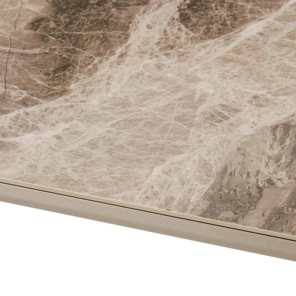 Otello 35 in. Champagne Silver Ceramic and Metal Rectangular Dining Room Table by Armen Living 7 Otello 35 in. Champagne Silver Ceramic and Metal Rectangular Dining Room Table by Armen Living - Image 5