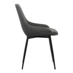 Mia 33 in. Charcoal Fabric and Black Powder Finish Contemporary Dining Chair by Armen Living -Armen Living Online Shop charcoal armen living dining chairs lcmichch 1f 1000