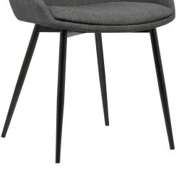 Mia 33 in. Charcoal Fabric and Black Powder Finish Contemporary Dining Chair by Armen Living -Armen Living Online Shop charcoal armen living dining chairs lcmichch 66 1000