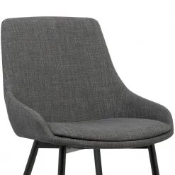 Mia 33 in. Charcoal Fabric and Black Powder Finish Contemporary Dining Chair by Armen Living -Armen Living Online Shop charcoal armen living dining chairs lcmichch fa 1000