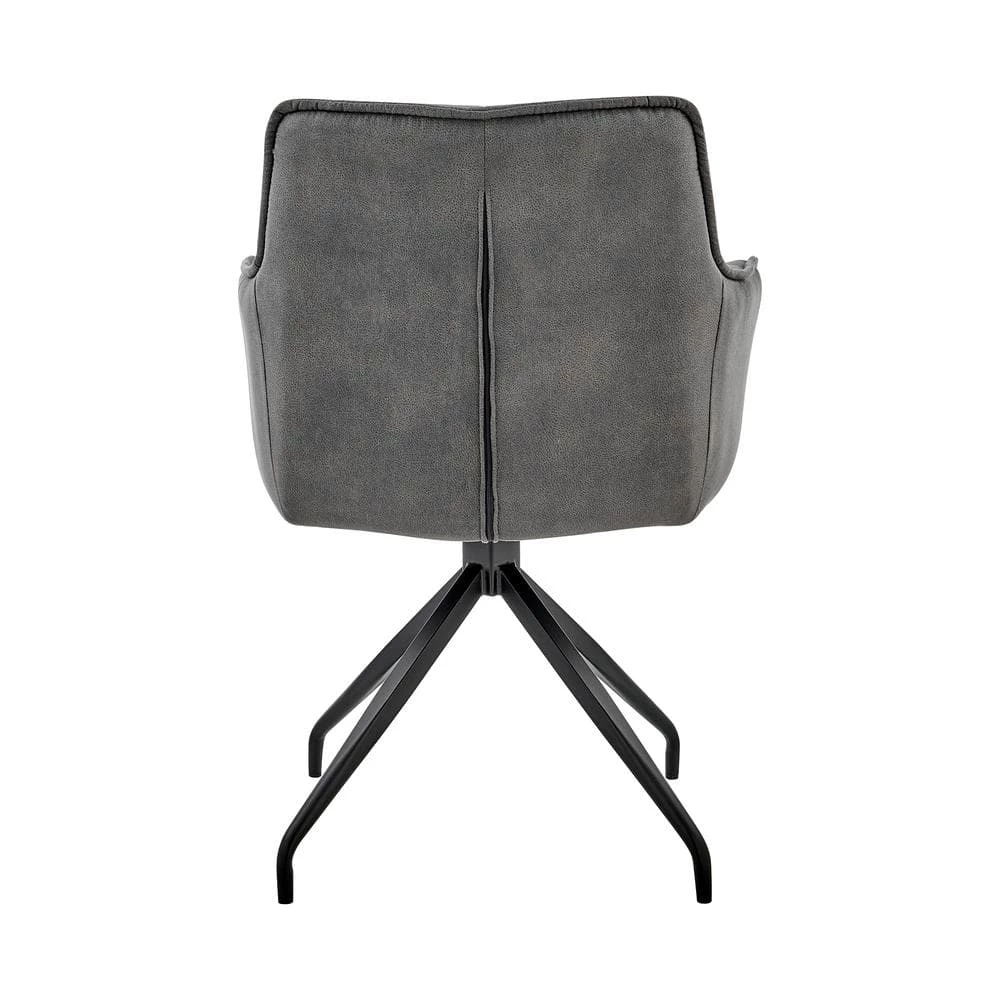 Noah Dining Room Accent Chair in Charcoal Fabric and Brushed Stainless Steel by Armen Living 7 Noah Dining Room Accent Chair in Charcoal Fabric and Brushed Stainless Steel by Armen Living - Image 5