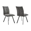 Rylee Dining Room Accent Chair in Blue Fabric and Black (Set of 2) by Armen Living -Armen Living Online Shop charcoal black armen living dining chairs lcrysicha 64 1000