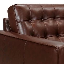 Wesley Chestnut Leather Power Reclining Tuxedo Arm Accent Chair by Armen Living -Armen Living Online Shop chestnut armen living recliners lcwe1che 1f 1000