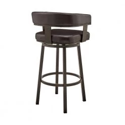 Cohen 26 in. Counter Height Low Back Swivel Bar Stool in Java Brown and Chocolate Faux Leather by Armen Living 14 Cohen 26 in. Counter Height Low Back Swivel Bar Stool in Java Brown and Chocolate Faux Leather by Armen Living -Armen Living Online Shop chocolate java armen living bar stools 721535761944 1f 1000