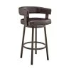 Cohen 26 in. Counter Height Low Back Swivel Bar Stool in Java Brown and Chocolate Faux Leather by Armen Living 2 Cohen 26 in. Counter Height Low Back Swivel Bar Stool in Java Brown and Chocolate Faux Leather by Armen Living -Armen Living Online Shop chocolate java armen living bar stools 721535761944 64 1000