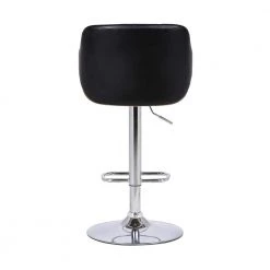 Toby Contemporary Chrome with Black Faux Leather and Walnut Adjustable Bar Stool by Armen Living -Armen Living Online Shop chrome armen living bar stools lctoswbawabl 44 1000