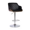Toby Contemporary Chrome with Black Faux Leather and Walnut Adjustable Bar Stool by Armen Living -Armen Living Online Shop chrome armen living bar stools lctoswbawabl 64 1000