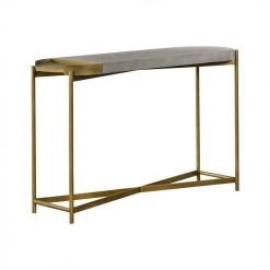 Pirate 56 in. Coffee Bean Brush/Antique Brass Standard Oval Wood Console Table by Armen Living