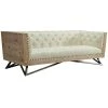 Regis 88 in. Cream Fabric 3-Seater Chesterfield Sofa with Pine Frame by Armen Living