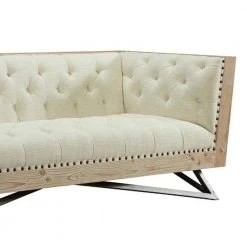 Regis 88 in. Cream Fabric 3-Seater Chesterfield Sofa with Pine Frame by Armen Living -Armen Living Online Shop cream armen living sofas couches lcre3cr c3 1000