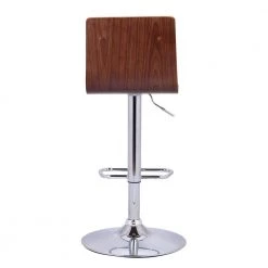 Aubrey Bar Stool Chrome Base with Cream Pu upholstery and Walnut Back by Armen Living -Armen Living Online Shop cream chrome armen living bar stools lcaubawacr 1f 1000