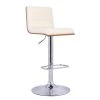 Aubrey Bar Stool Chrome Base with Cream Pu upholstery and Walnut Back by Armen Living -Armen Living Online Shop cream chrome armen living bar stools lcaubawacr 64 1000