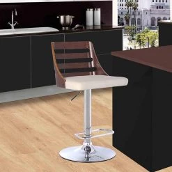 Storm Bar Stool in Chrome with Walnut wood and Cream Pu upholstery by Armen Living 13 Storm Bar Stool in Chrome with Walnut wood and Cream Pu upholstery by Armen Living -Armen Living Online Shop cream chrome armen living bar stools lcstbawacr 31 1000