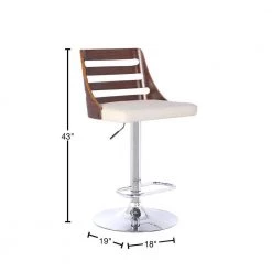 Storm Bar Stool in Chrome with Walnut wood and Cream Pu upholstery by Armen Living 10 Storm Bar Stool in Chrome with Walnut wood and Cream Pu upholstery by Armen Living -Armen Living Online Shop cream chrome armen living bar stools lcstbawacr 40 1000
