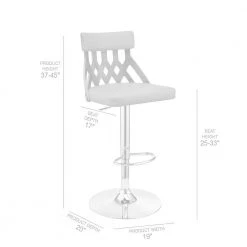 Angelo Adjustable 25-33 in. Seat Height High Back Swivel Cream Faux Leather/Walnut Bar Stool w/Chrome Base 45 in. Height by Armen Living -Armen Living Online Shop cream walnut armen living bar stools lcaobawacr fa 1000