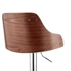 Asher 24-33 in. Adjustable Height High Back Beige Cream Faux Leather and Chrome Finish Bar Stool by Armen Living 17 Asher 24-33 in. Adjustable Height High Back Beige Cream Faux Leather and Chrome Finish Bar Stool by Armen Living -Armen Living Online Shop cream walnut armen living bar stools lcarbawacr fa 1000