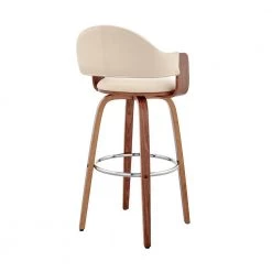 Daxton 30 in. Bar Height Stool w/ High Back Cream Faux Leather and Walnut Wood by Armen Living 16 Daxton 30 in. Bar Height Stool w/ High Back Cream Faux Leather and Walnut Wood by Armen Living -Armen Living Online Shop cream walnut armen living bar stools lcdxbawacr30 4f 1000