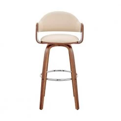 Daxton 30 in. Bar Height Stool w/ High Back Cream Faux Leather and Walnut Wood by Armen Living 15 Daxton 30 in. Bar Height Stool w/ High Back Cream Faux Leather and Walnut Wood by Armen Living -Armen Living Online Shop cream walnut armen living bar stools lcdxbawacr30 c3 1000