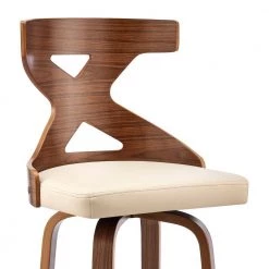 Gayle 44 in. Product Height Swivel Low Back Cream Faux Leather and Walnut Wood Bar Stool by Armen Living 18 Gayle 44 in. Product Height Swivel Low Back Cream Faux Leather and Walnut Wood Bar Stool by Armen Living -Armen Living Online Shop cream walnut armen living bar stools lcggbawacr30 44 1000