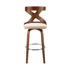 Gayle 44 in. Product Height Swivel Low Back Cream Faux Leather and Walnut Wood Bar Stool by Armen Living 15 Gayle 44 in. Product Height Swivel Low Back Cream Faux Leather and Walnut Wood Bar Stool by Armen Living -Armen Living Online Shop cream walnut armen living bar stools lcggbawacr30 c3 1000