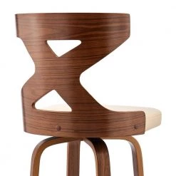 Gayle 44 in. Product Height Swivel Low Back Cream Faux Leather and Walnut Wood Bar Stool by Armen Living 19 Gayle 44 in. Product Height Swivel Low Back Cream Faux Leather and Walnut Wood Bar Stool by Armen Living -Armen Living Online Shop cream walnut armen living bar stools lcggbawacr30 fa 1000