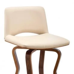 Gerty 40 in Bar Height Low Back Swivel Cream Faux Leather and Walnut Wood Bar Stool by Armen Living -Armen Living Online Shop cream walnut armen living bar stools lcgybawacr30 44 1000