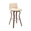 Gerty 40 in Bar Height Low Back Swivel Cream Faux Leather and Walnut Wood Bar Stool by Armen Living -Armen Living Online Shop cream walnut armen living bar stools lcgybawacr30 64 1000