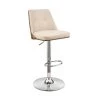 Jacob 44 in. Height High Back Adjustable Swivel Cream Faux Leather & Walnut Wood Frame Bar Stool with Chrome Base by Armen Living -Armen Living Online Shop cream walnut armen living bar stools lcjbbawacr 64 1000