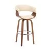 Julyssa 30" Swivel Cream Faux Leather and Walnut Wood Bar Stool by Armen Living -Armen Living Online Shop cream walnut armen living bar stools lcjsbawacr30 64 1000