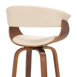 Julyssa 30" Swivel Cream Faux Leather and Walnut Wood Bar Stool by Armen Living -Armen Living Online Shop cream walnut armen living bar stools lcjsbawacr30 fa 1000