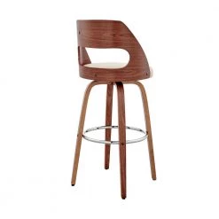 Julius 26 in Counter Height Stool w/ High Back Cream Faux Leather and Walnut Wood Finish by Armen Living 16 Julius 26 in Counter Height Stool w/ High Back Cream Faux Leather and Walnut Wood Finish by Armen Living -Armen Living Online Shop cream walnut armen living bar stools lcjubawacr26 4f 1000