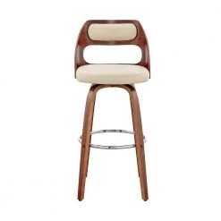 Julius 26 in Counter Height Stool w/ High Back Cream Faux Leather and Walnut Wood Finish by Armen Living 15 Julius 26 in Counter Height Stool w/ High Back Cream Faux Leather and Walnut Wood Finish by Armen Living -Armen Living Online Shop cream walnut armen living bar stools lcjubawacr26 c3 1000