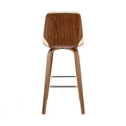 Renee 30 in. Seat Height, High Back Swivel Cream Faux Leather and Walnut Wood Bar Stool 42 in. Overall Height by Armen Living -Armen Living Online Shop cream walnut armen living bar stools lcrnbawacr30 1f 1000