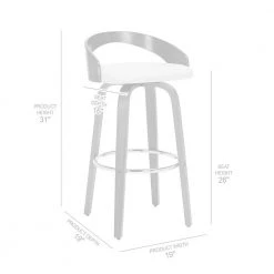 Sonia 26 in. Swivel Cream/Walnut Faux Leather and Wood Counter Stool by Armen Living -Armen Living Online Shop cream walnut armen living bar stools lcsobacrwa26 76 1000