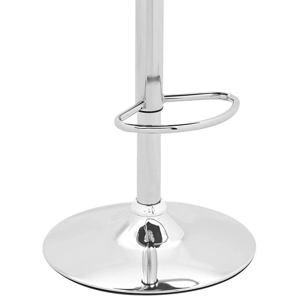 Thierry Walnut Back and Chrome Adjustable Swivel Cream Faux Leather with Bar Stool by Armen Living 10 Thierry Walnut Back and Chrome Adjustable Swivel Cream Faux Leather with Bar Stool by Armen Living - Image 8