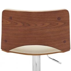 Thierry Walnut Back and Chrome Adjustable Swivel Cream Faux Leather with Bar Stool by Armen Living 17 Thierry Walnut Back and Chrome Adjustable Swivel Cream Faux Leather with Bar Stool by Armen Living -Armen Living Online Shop cream walnut armen living bar stools lcthbawacr fa 1000