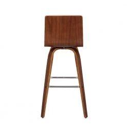 Vienna Cream Faux 30 in. Bar Height Bar Stool in Walnut Wood with Leather by Armen Living -Armen Living Online Shop cream walnut armen living bar stools lcvibacrwa30 44 1000