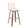 Vienna Cream Faux 30 in. Bar Height Bar Stool in Walnut Wood with Leather by Armen Living 2 Vienna Cream Faux 30 in. Bar Height Bar Stool in Walnut Wood with Leather by Armen Living -Armen Living Online Shop cream walnut armen living bar stools lcvibacrwa30 64 1000