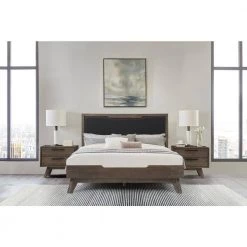 Astoria 3-Piece Dark Brown Solid Oak Queen Bedroom Set by Armen Living -Armen Living Online Shop dark brown armen living bedroom sets setahbdqn3a 31 1000