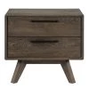 Astoria 2-Drawer Dark Brown Solid Oak Nightstand 22 in. x 24 in. x 16 in. by Armen Living -Armen Living Online Shop dark brown armen living nightstands lcahladg 64 1000
