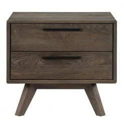 Astoria 2-Drawer Dark Brown Solid Oak Nightstand 22 in. x 24 in. x 16 in. by Armen Living