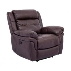 Marcel Dark Brown Leather Recliner Chair by Armen Living