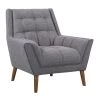 Cobra Dark Gray Linen and Walnut Legs Mid-Century Modern Accent Chair by Armen Living -Armen Living Online Shop dark gray armen living accent chairs lcco1dg 64 1000
