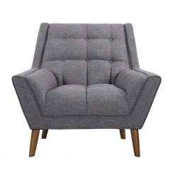 Cobra Dark Gray Linen and Walnut Legs Mid-Century Modern Accent Chair by Armen Living -Armen Living Online Shop dark gray armen living accent chairs lcco1dg c3 1000