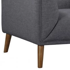 Hudson Dark Gray Linen and Walnut Legs Mid-Century Button-Tufted Accent Chair by Armen Living -Armen Living Online Shop dark gray armen living accent chairs lchu1dg 44 1000