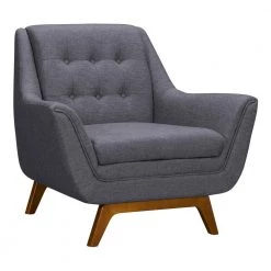 Janson Dark Grey Fabric Sofa Chair by Armen Living